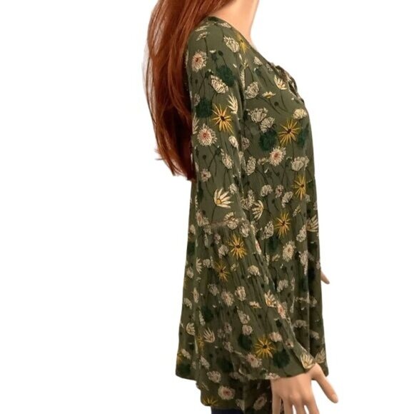 (6 for $25)Mossimo Supply Co Vintage Floral Long Sleeve Blouse XS - Picture 2 of 6
